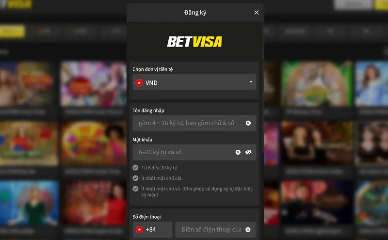đăng ký betvisa